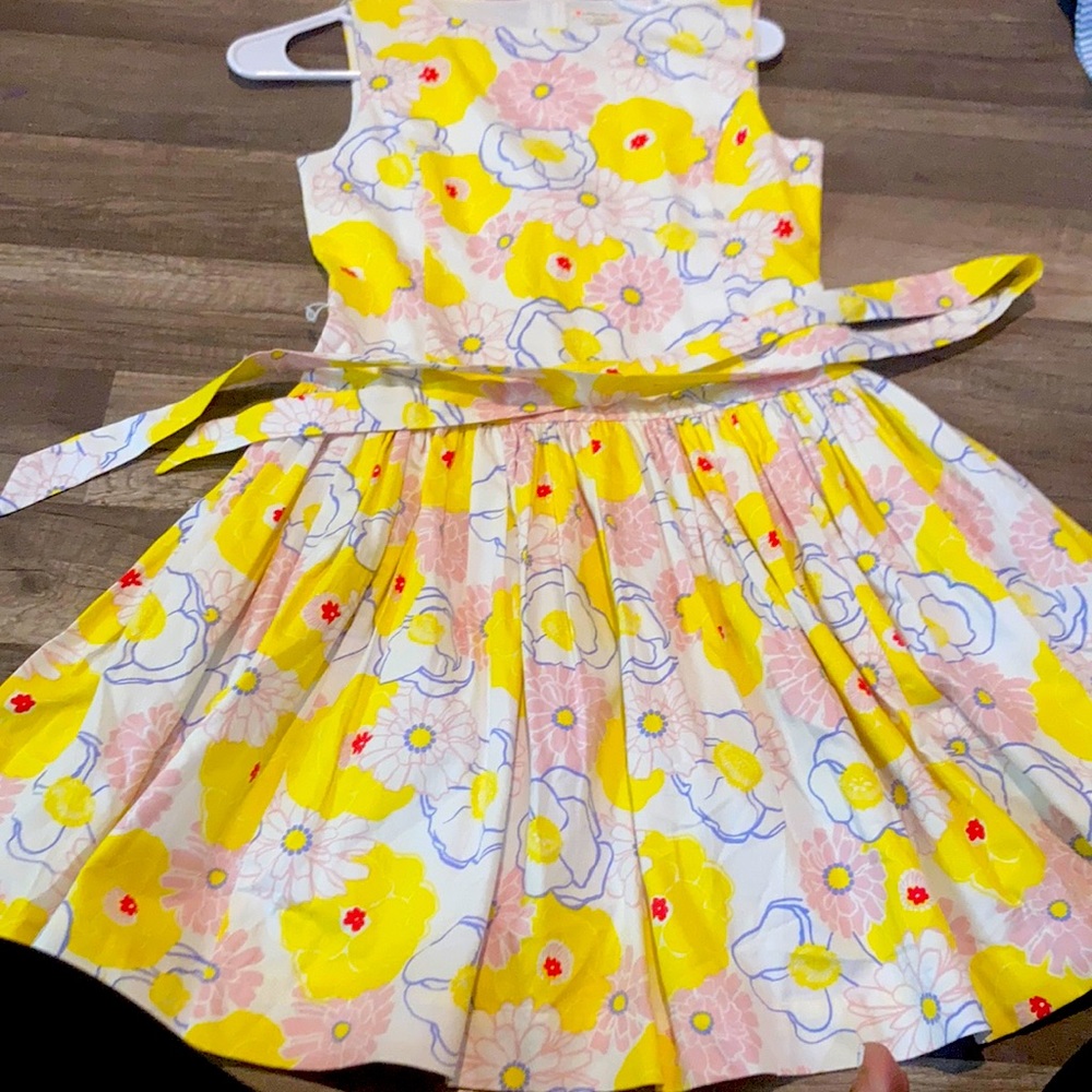 Girls yellow and pink flower dress
